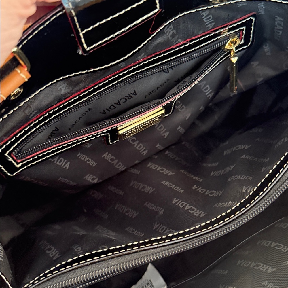 Arcadia top handle Italian patent leather satchel - Picture 10 of 11